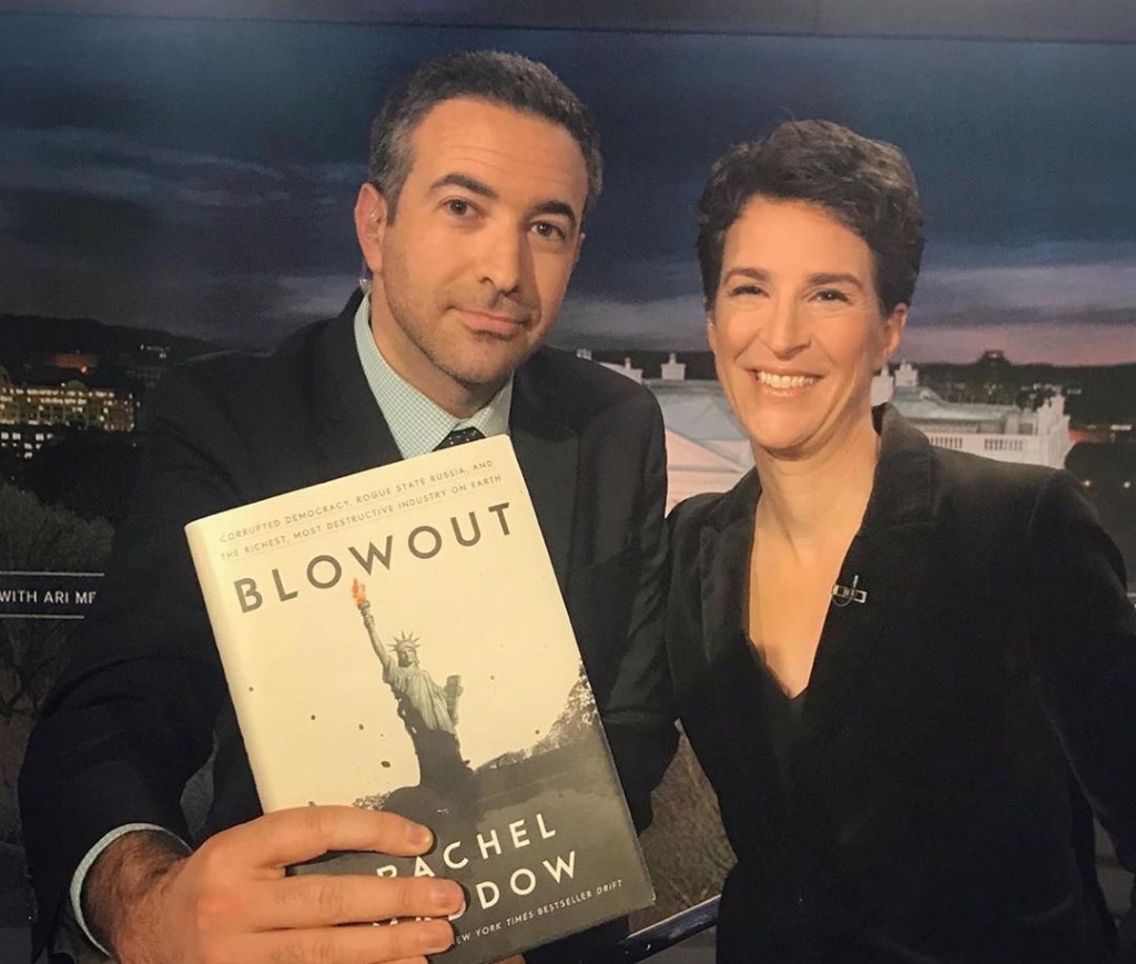Rachel Maddow posing with author. 